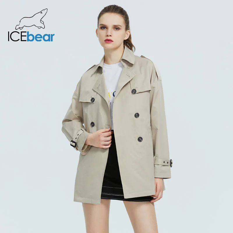 ICEbear 2022 Women\'s fall windbreaker stylish casual female lapel trench coat quality brand women clothing GWF20027D