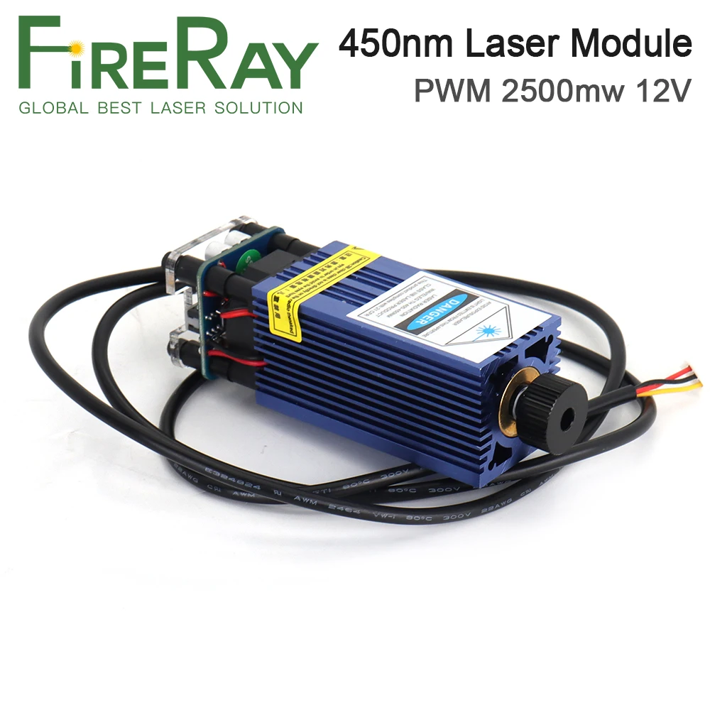 PWM 2500mw 12V Laser messa a fuoco regolabile 450nm modulo Laser blu testa Laser per incisione Laser fai da te e macchina per il taglio del legno