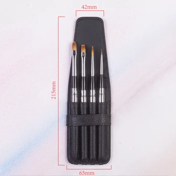 Artsecret PBT-782 SQ675 SP-576 4/セット水彩アクリルペイントブラシpuポーチアルミフェルールキャップ落下防止毛