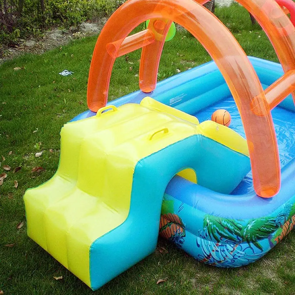 New Water Slide Children Fun Lawn Water Slides Iatables Pools Ring Toss Game For Kids Summer Slide Set Backyard Outdoor Toys