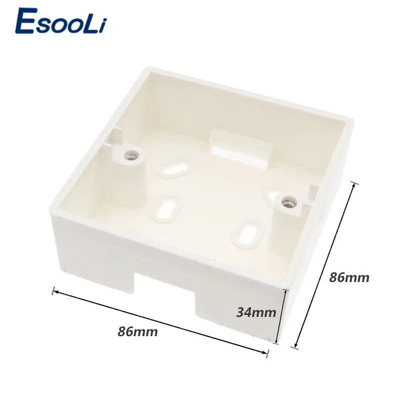 EsooLi 86X86 PVC Thickening Junction Box Wall Mount Cassette External mounting box uitable for 86 standard switch and socket