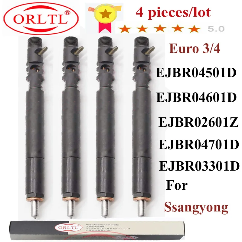 4PC Diesel Fuel Injector EJBR04501D EJBR03301D EJBR04601D EJBR02601Z EJBR04701D A6640170121 For Delp hi SSANGYONG Euro 3