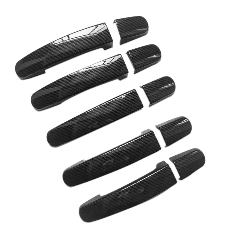 5Pcs Car Door Handle Cover Trim for Ford Transit Custom Tourneo 2014- 2020 Carbon Fiber Door Handle Sticker Decoration