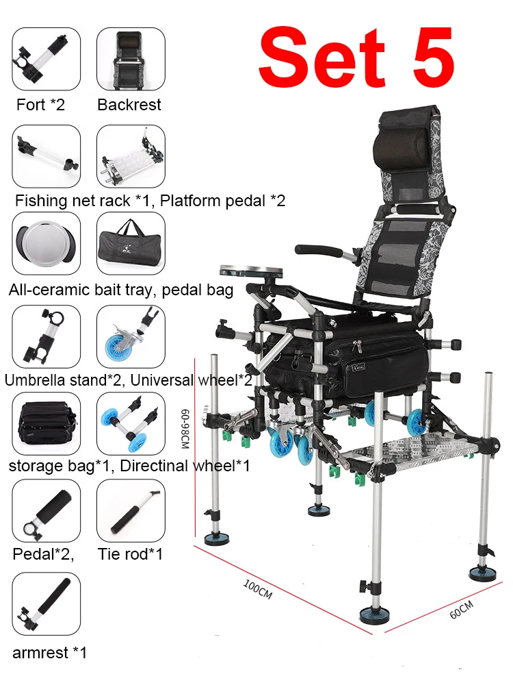 New Folding fishing chair portable fishing box light multi-function shoulder strap back Comfortable backrest Chair fishing box