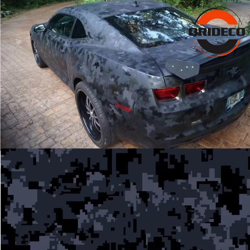 

5/10/15/20/25/30m*1.52m Gray Black Digital Camouflage Car Sticker Digit Camo Vinyl for Auto Vehicle Body Wraps