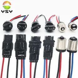 Carro LED macho soquete Plug adaptador, conector de fio estendido, base de suporte, 1156 BA15S P21W 1157 P21/5W BAU15S PY21W 7440 7443 W21W, 1Pc