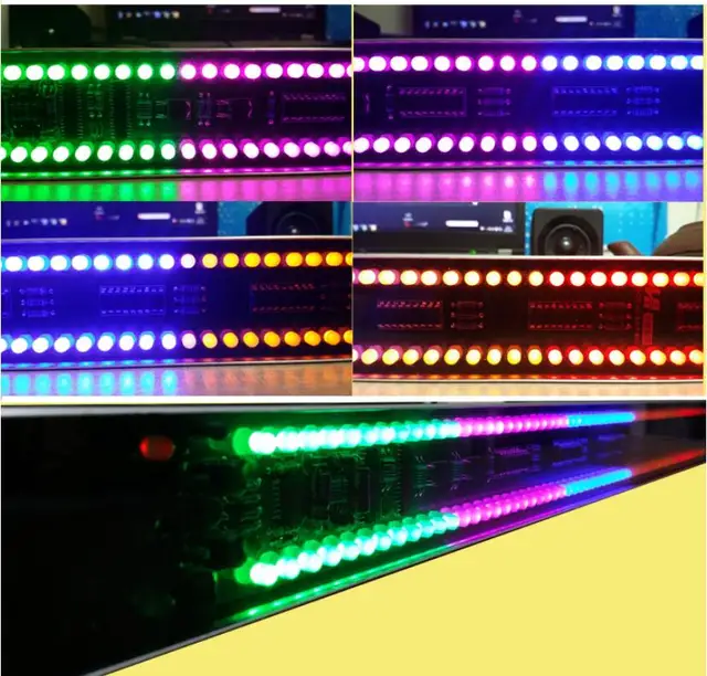 GHXAMP 120 LED Wskaźnik poziomu Stereofoniczne sterowanie dźwiękiem Spektrum muzyki Elektroniczny miernik VU LED Głośność rytmu muzyki Obudowa 5V