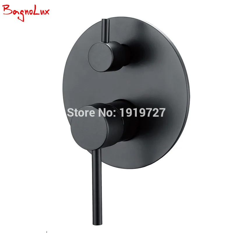 Vidric Rough-in Valve Single Handle Concealed  Control Round Style 1/2 Inch IPS Connector Matt Black Wall Bath Shower Mixer