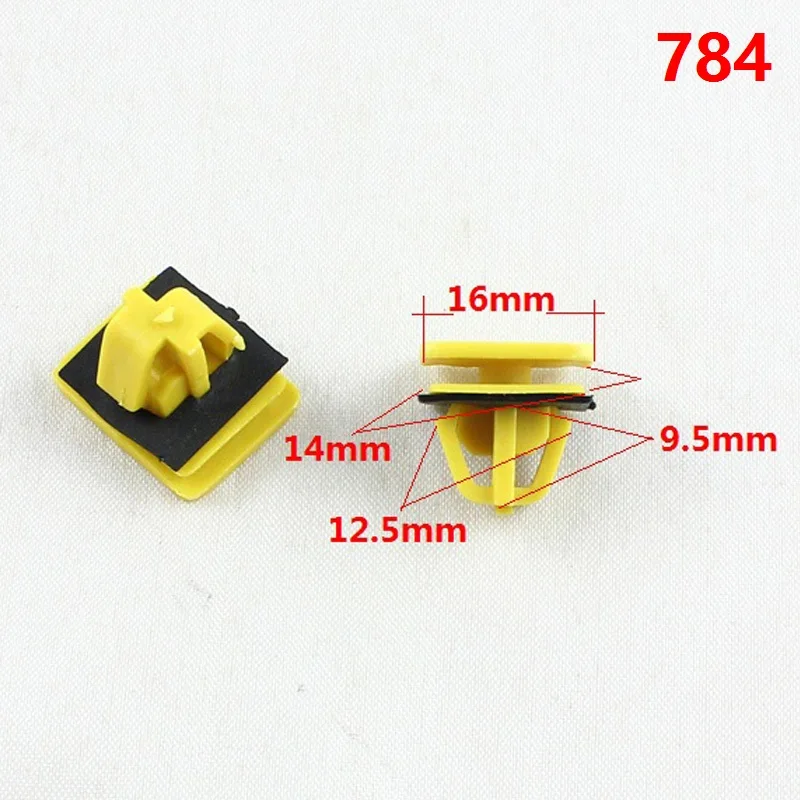 500pcs Auto yellow plastic clip retainer Door Sill Strip trim panel Retaining clip Fastener with Black Gasket For Hyundai