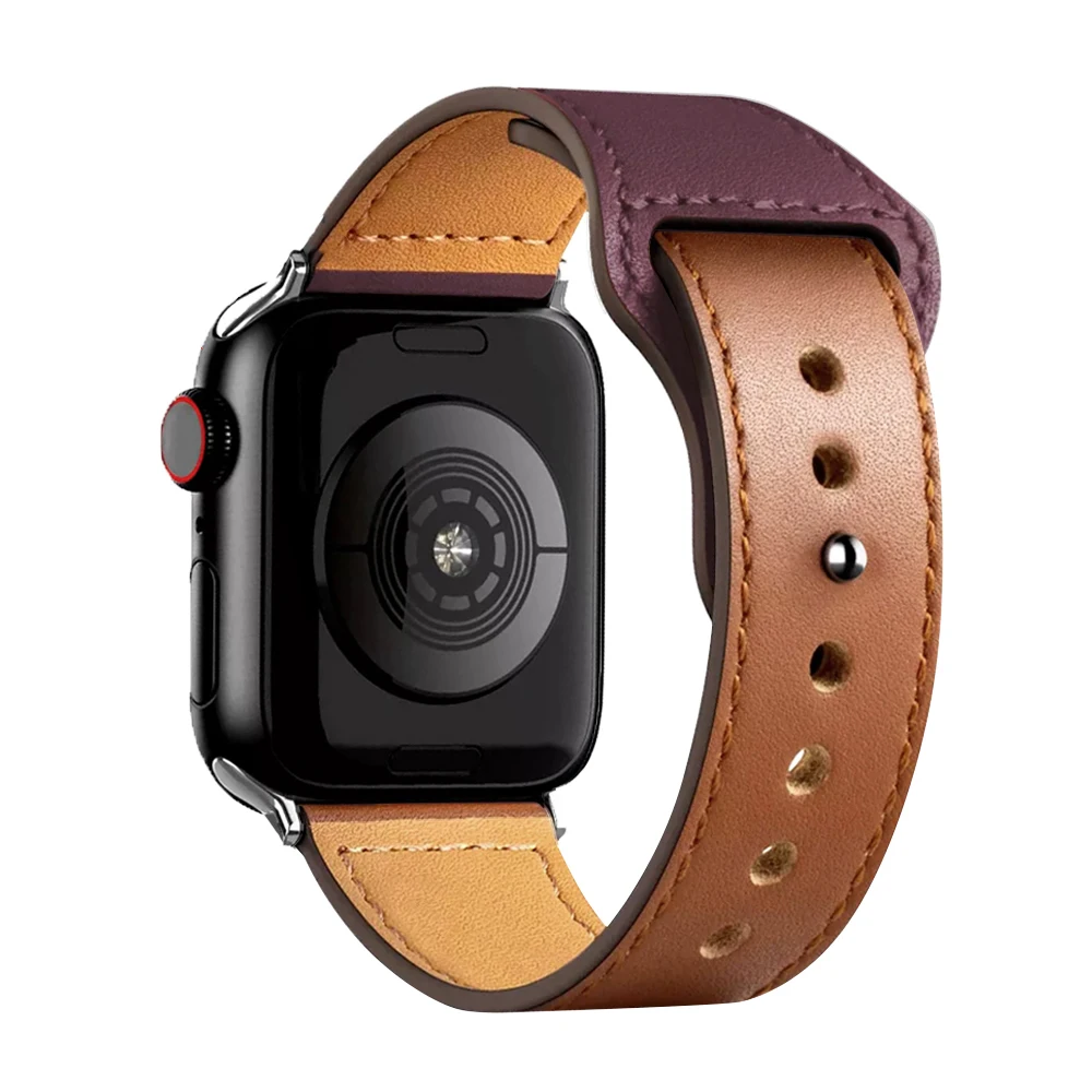 Leather strap For Apple watch band 45mm 44mm 49mm 41mm 40mm 42mm 38mm wristband bracelet iWatch series ultra 9 3 7 8 SE ultra 2 image 2