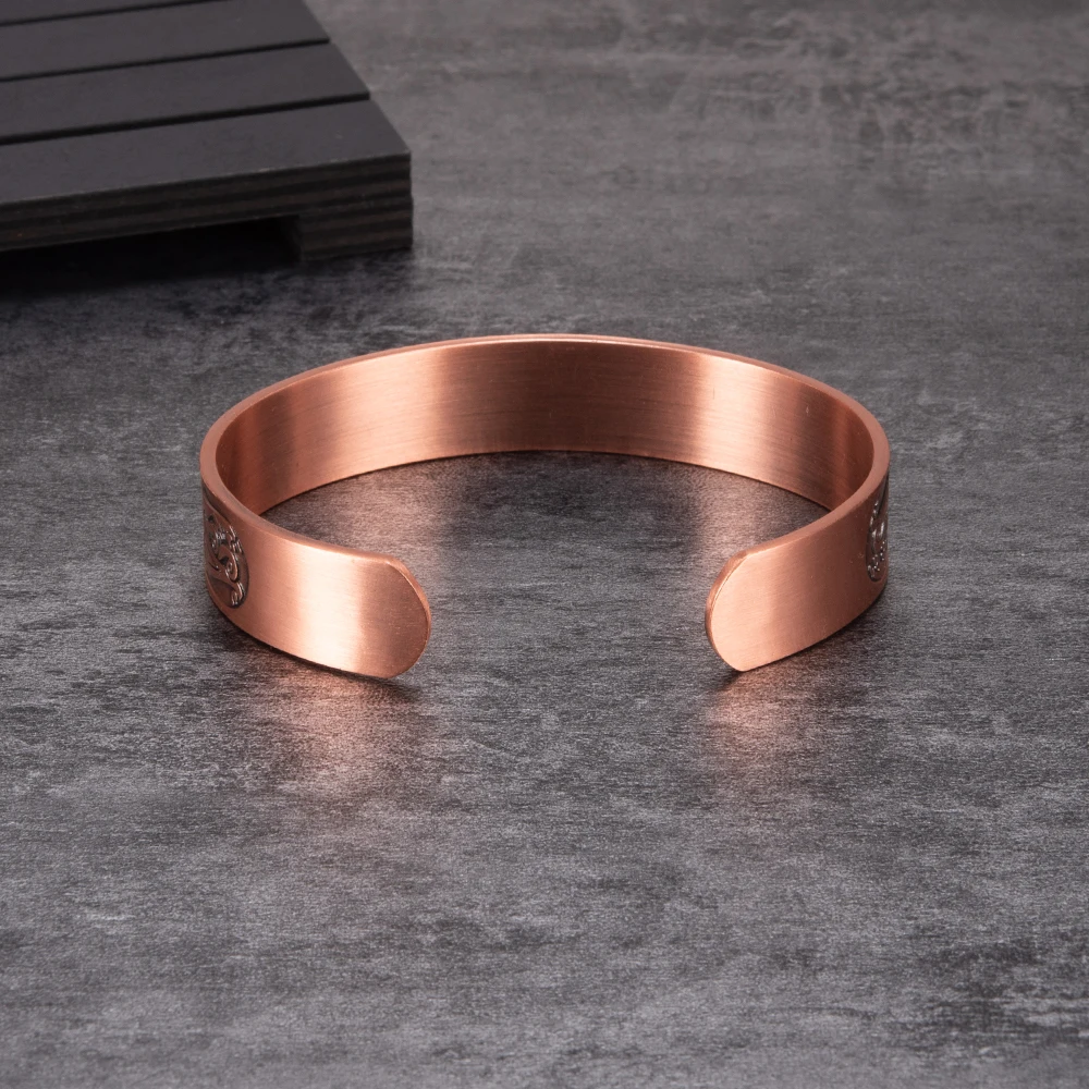 Viking Pure Copper Bracelets Men Adjustable Cuff Energy Magnetic Bangles Benefits Wristband Hard Health Man Jewelry Knot Metal