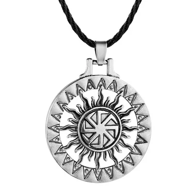 Slavic Kolovrat Wheel Amulet Pagan Pendant Necklace Viking Runes Star Of Russia Pentagram Talisman Vintage Jewelry Necklace