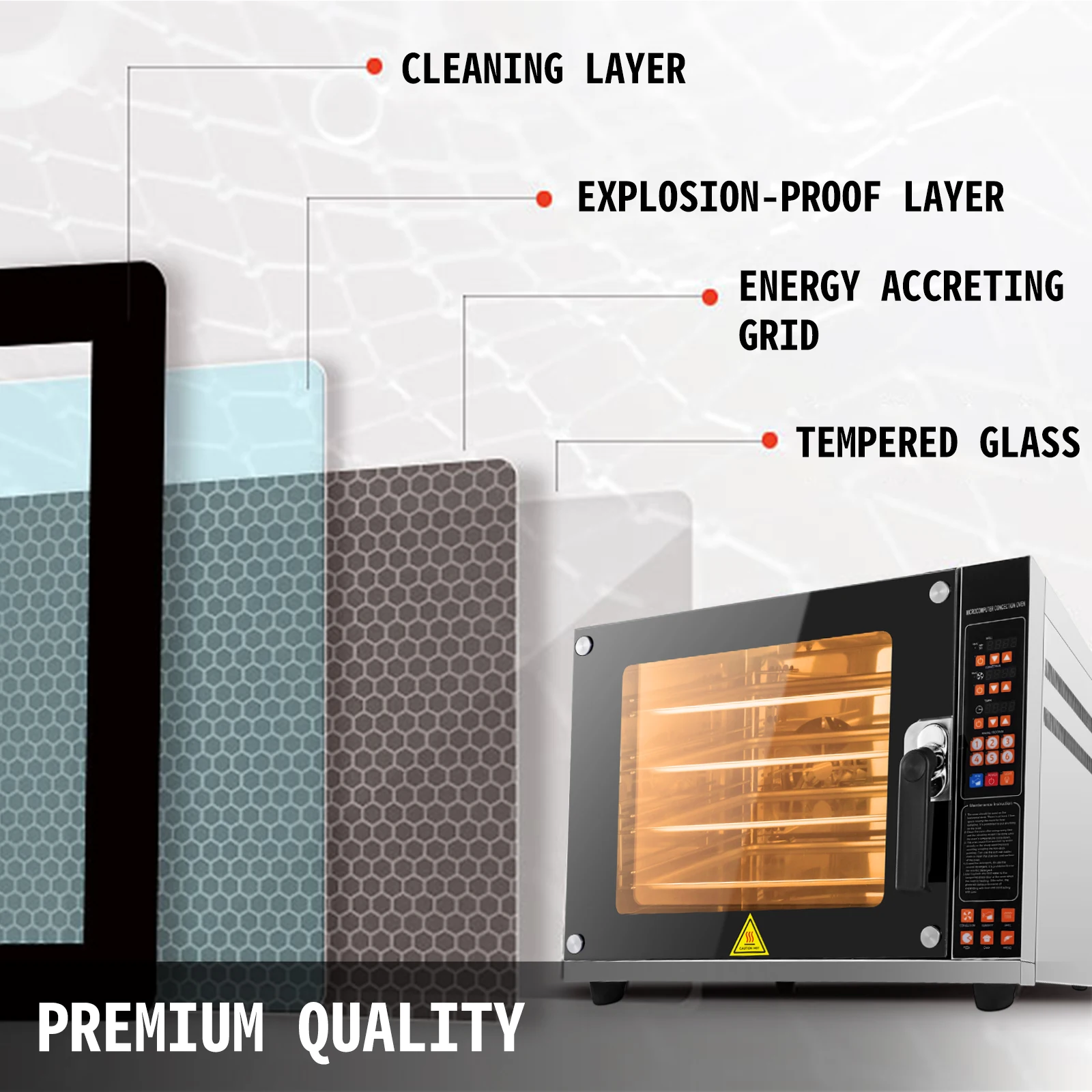 VEVOR الفرن الحراري 4500 واط مع رذاذ التجارية 60L 4-Tier الكهربائية منضدية البيتزا شواء محمصة أجهزة المطبخ المنزلية