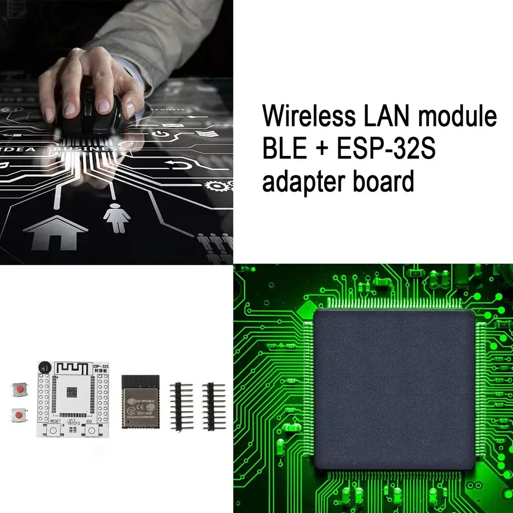 ESP-WROOM-32 Wifi IoT Wlan BLE módulo + ESP-32S ESP32 placa adaptadora 2,54mm Pitch práctica ESP-32S ESP32