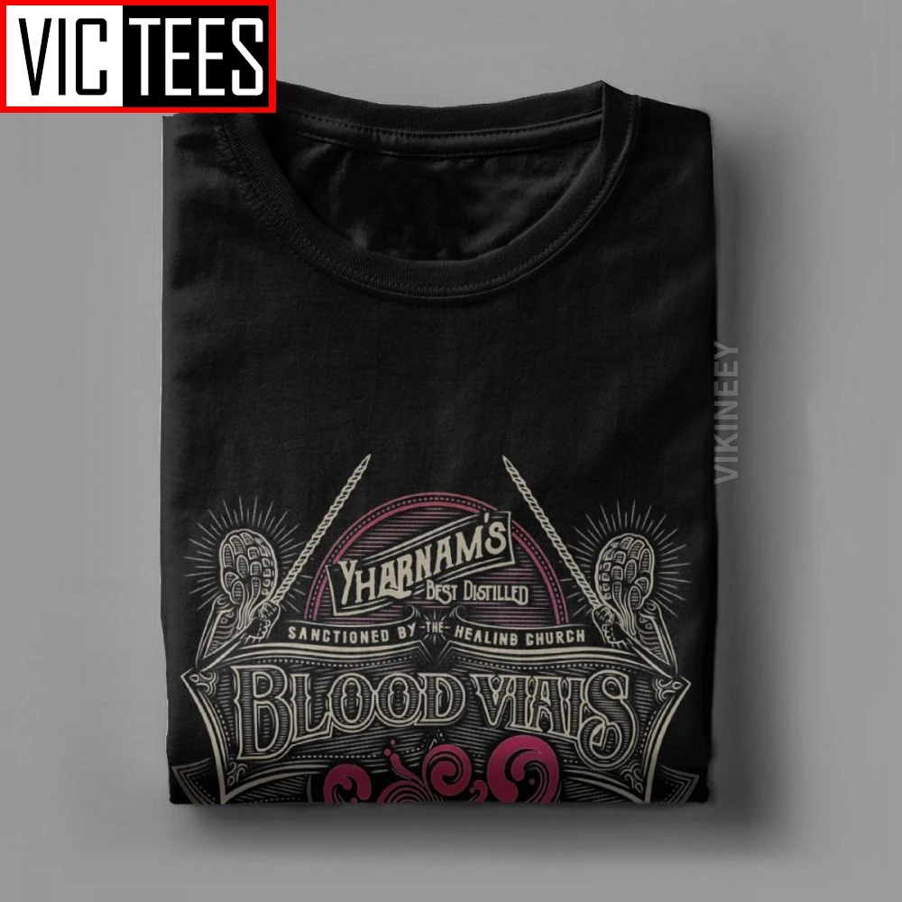 Yharnam\'s Blood Vials Tshirt for Men 100 Percent Cotton Novelty T-Shirt O Neck Bloodborne Dark Souls s Wholesale