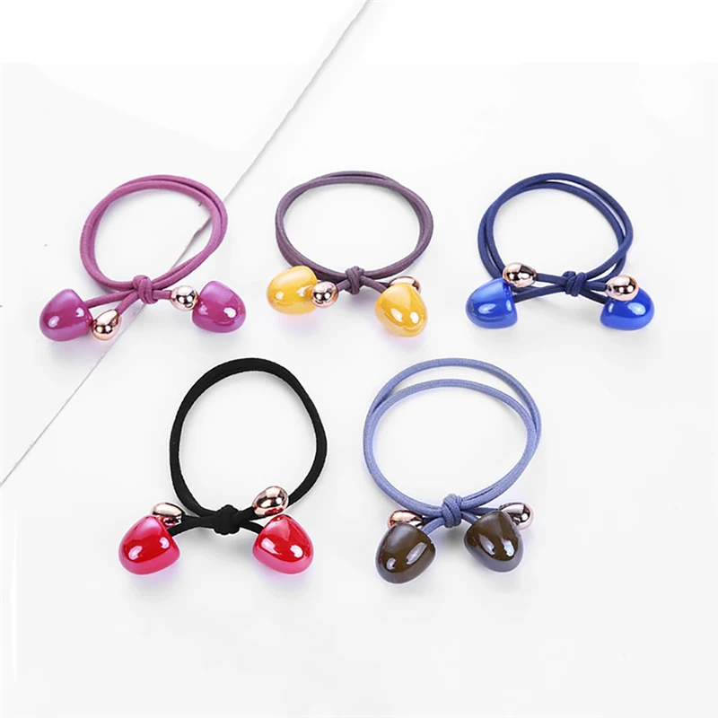 Colorful Balls Pendant Hair Bands Fashion Headband for Women Girls Bow Rubber Band Scrunchies Hair Accessories Ponytail Holder