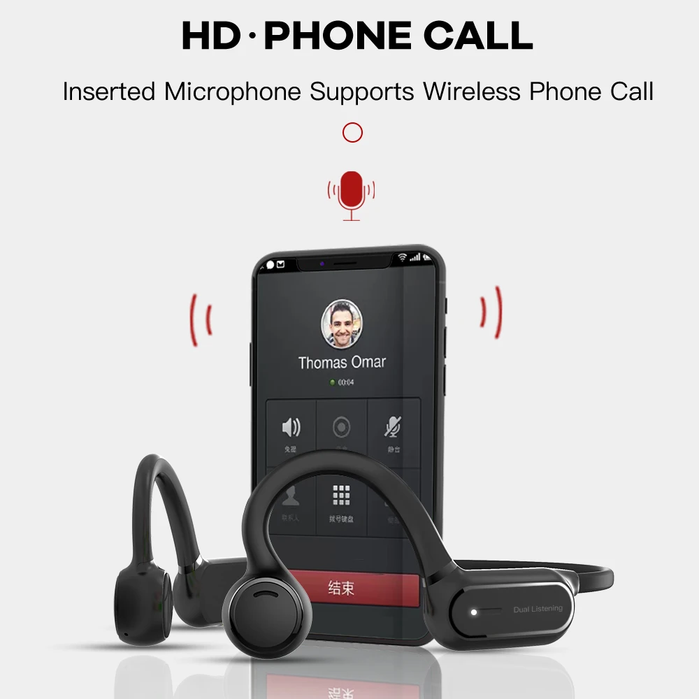 Bluetooth-наушники AIKSWE, беспроводная Спортивная гарнитура с открытым ухом, IPX4, объемный звук, стереонаушники, Hands-Free, для езды на велосипеде, бега