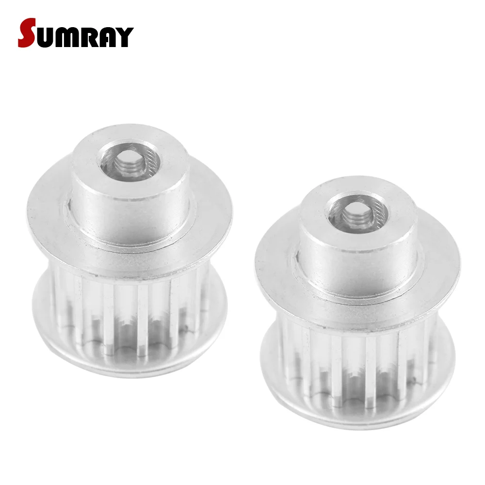 2pcs HTD5M 16T Transmission Pulley 5/6/6.35/8/10/12mm Inner Bore With/Without Keyway 16/21/27mm Width Tooth Belt Pulley