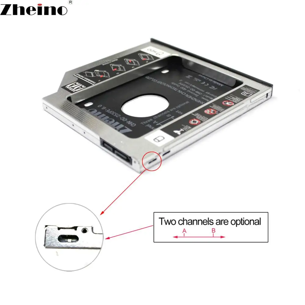 Zheino 2,5 SATA3 12,7mm 2nd Aluminium Legierung HDD Caddy Adapter Fall für CD/DVD-ROM Optische Festplatte