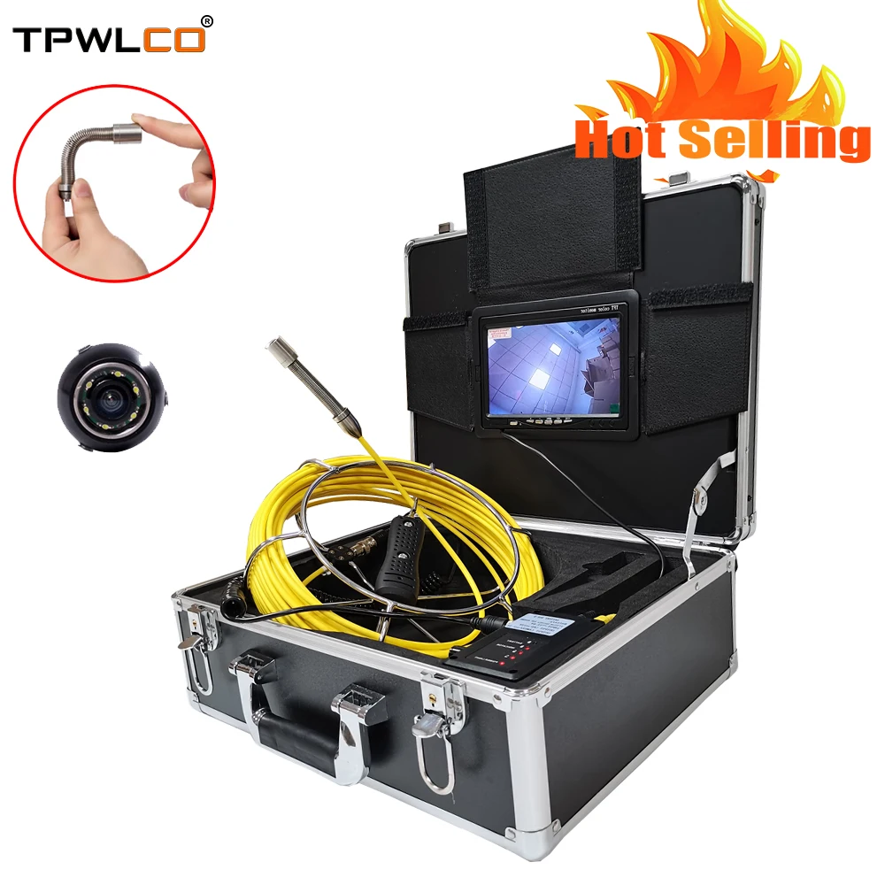 

7inch LCD Waterproof Pipeline Endoscope Inspection Camera 6pcs LEDS 20m 17mm Lens Pipe Sewer Drain Wall Plumbing CCTV System