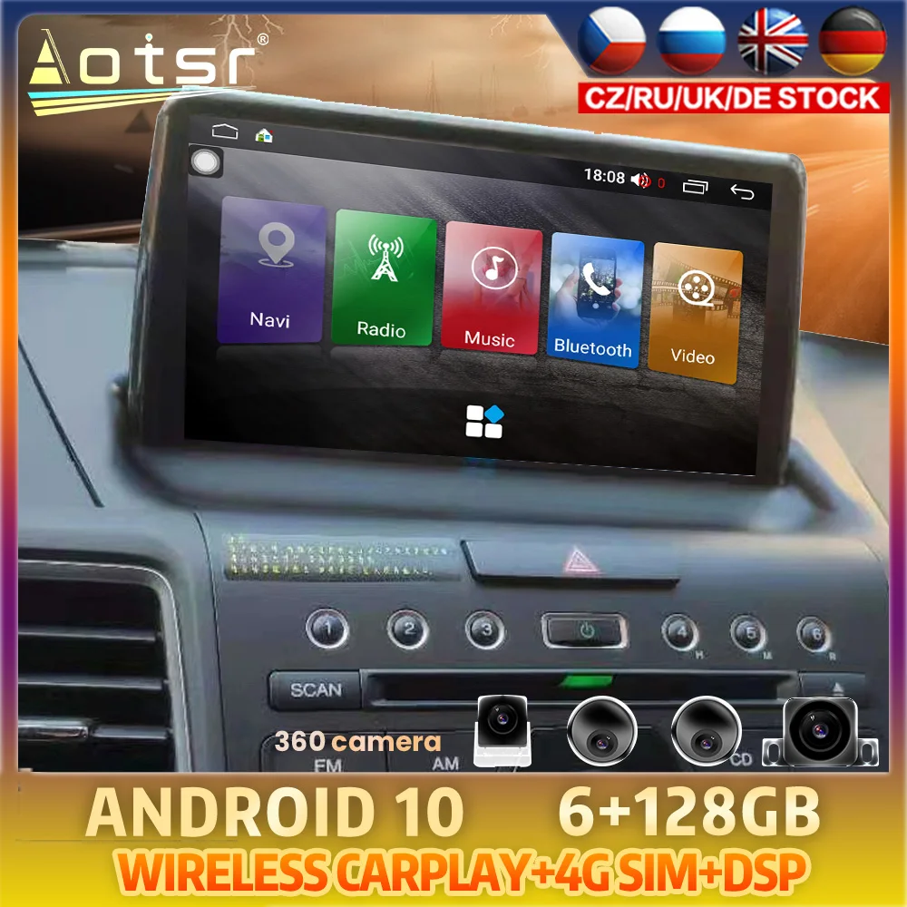 Android 10 For Honda CRV 2012 2013 2014 2016 Carplay Car DVD GPS Coche Navigation Auto Radio Stereo Multimedia Player HeadUnit