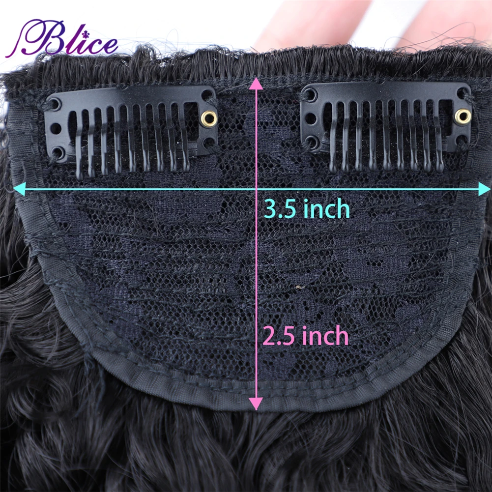Blice Synthetic Bangs Fake Curly Fringe Clips In Bangs Pure Color With High Temperature Fiber Loose Wave Hairpieces