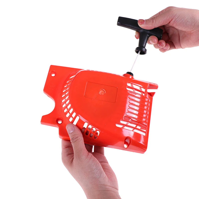 Imagem -02 - Recoil Vermelho Pull Starter para Motosserra Chinesa 4500 5200 5800 45 52cc 58cc