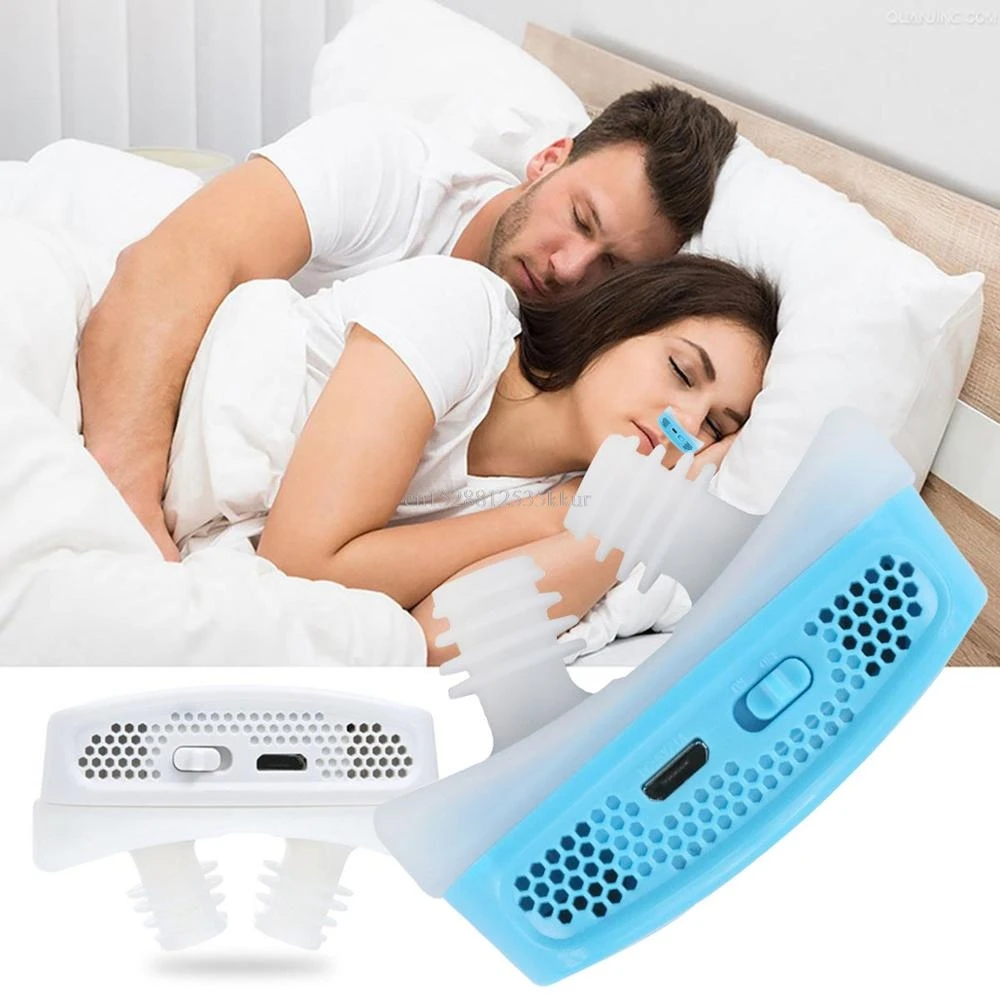 

New Electric Anti Snoring Device Sleep Snore Stopper Nose Clip USB Sleeping Aid Apparatus Breathing Assistant With Box