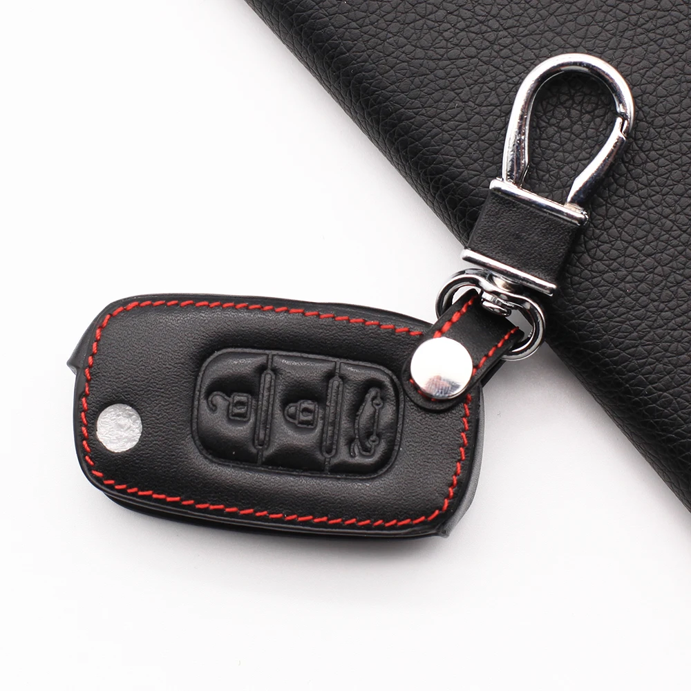 2020 Leather Key Case Cover For Sport Sedan Lada Priora Kalina Granta Vesta X-Ray X-ray Carrying 3 Buttons Protect Shell