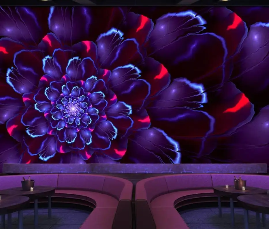 

wallpaper for walls 3 d for living room Abstract colorful flower bar KTV background wall