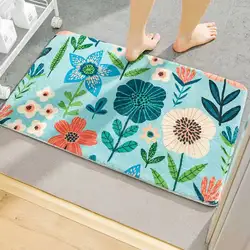 Colorful Flowers Floor Mats Small Fresh Rugs Home Entrance Carpets Bedroom Toilet Bathroom Door Absorbent Non-Slip Foot Pad