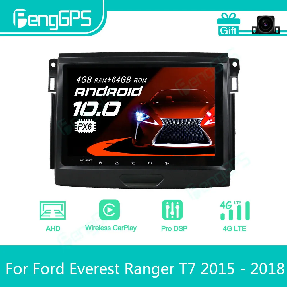 For Ford Everest Ranger T7 2015 - 2018 Android Car Radio Stereo Multimedia Player 2 Din Autoradio GPS Navigation PX6 Unit