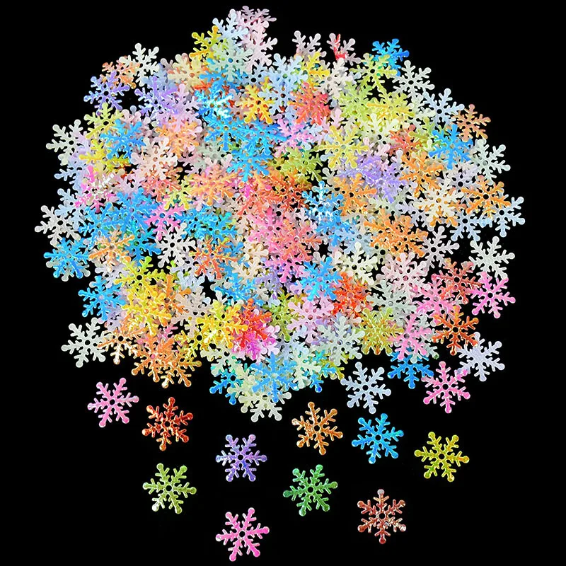 270pcs 2cm Gold Silver Snowflake Confetti Christmas Decoration For Home Artificial Snow Xmas New Year Party Decor Table Ornament - Image 4