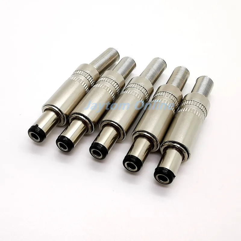 

5pcs 5.5x2.1mm 5.5x2.5mm DC Power Jack Male Plug Metal Connector Adapter With Black Head 7MM