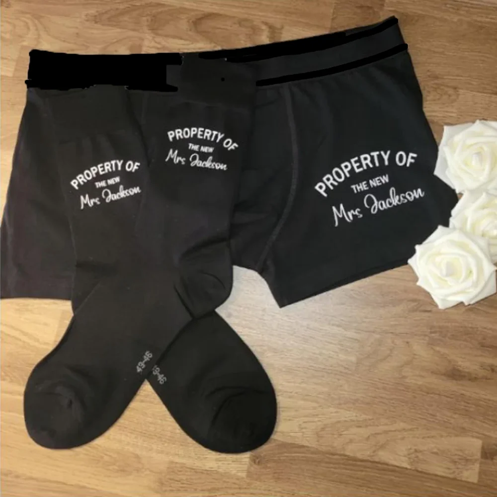 Personalised Boxers and Socks Set, Wedding,Groom,Anniversary Gift