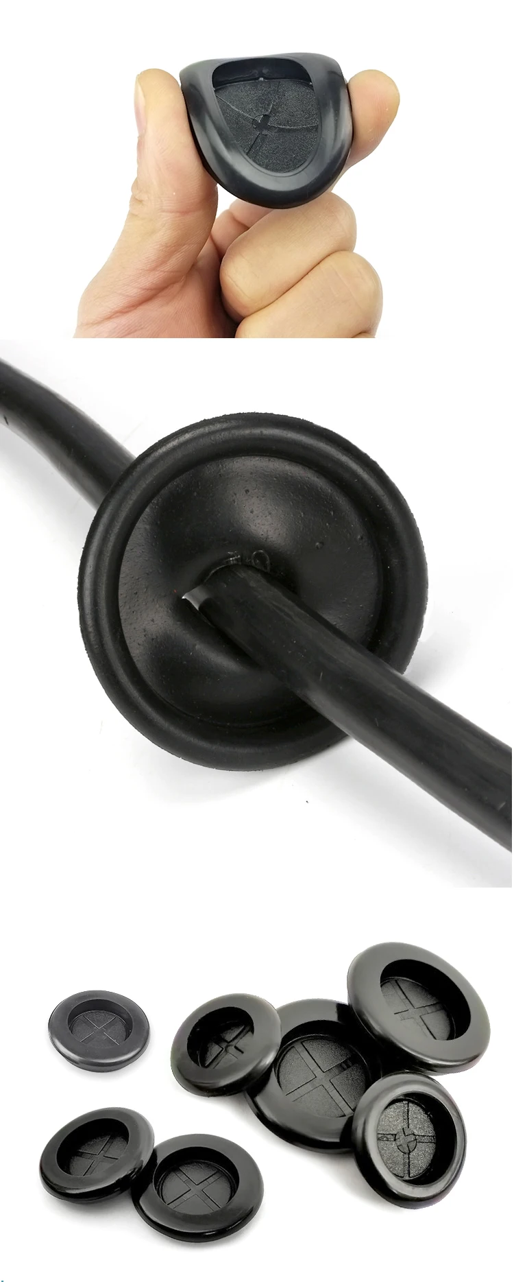 1/10p einseitige Gummitüllen zum Schutz, Ring15/17/20/22/25/27/30/32/35/40/45/50/70 mm, geruchlose Gummidichtung zum Schutz des Drahts – Detail 23