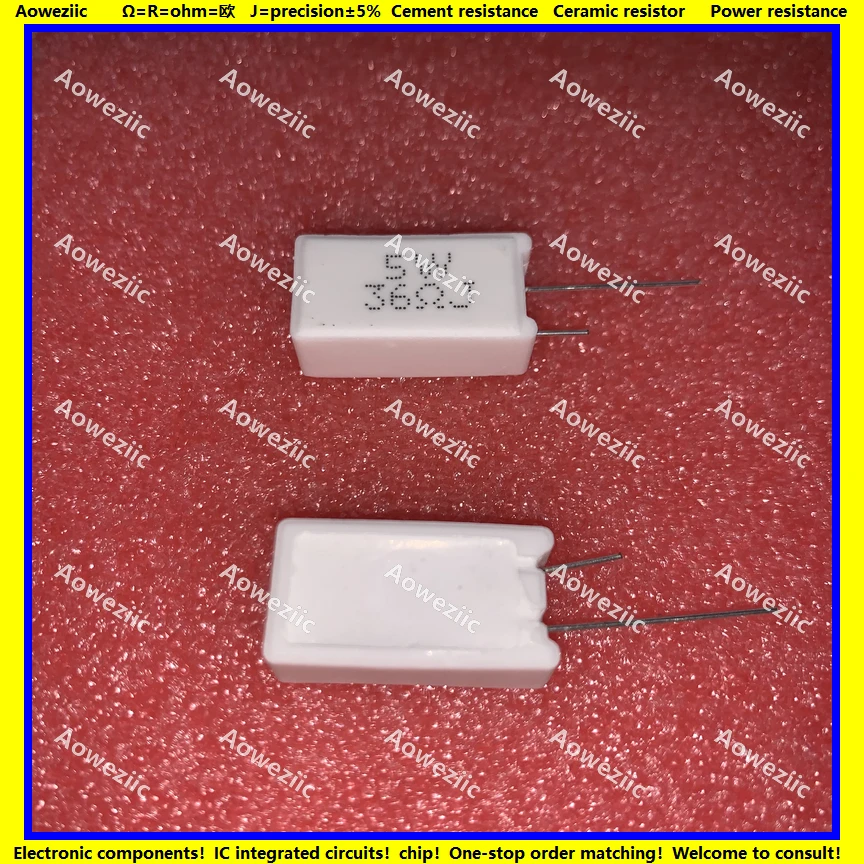 10 Chiếc RX27-5 SQM Đứng Xi Măng Chống 5W36ohm 5W36R 36RJ 5W36RJ 5W36ΩJ Gốm Chống Độ Chính Xác ± 5% Công Suất Kháng