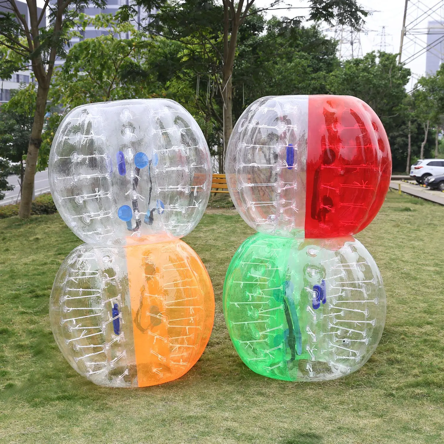 HIBADOU Air Bubble Soccer Zorb Ball, 1.5m Inflatable Football, 100% TPU Material