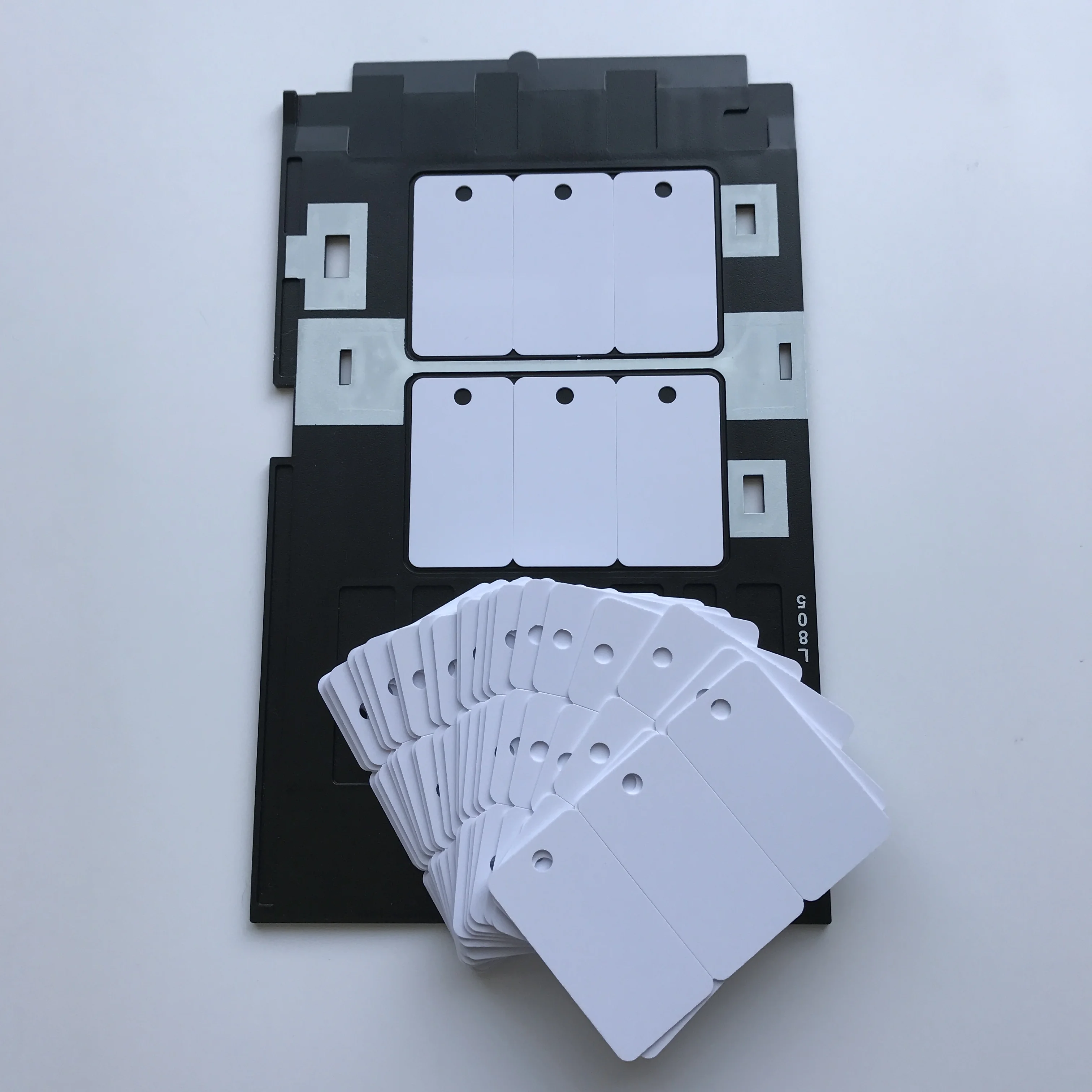 Bandeja de tarjeta de identificación para impresoras de inyección de tinta Epson, L800,L801,L805,L810,L850,A50,T50,T60, + 10 tarjetas de cámara de pvc 3up de inyección de tinta en blanco, 1 unidad