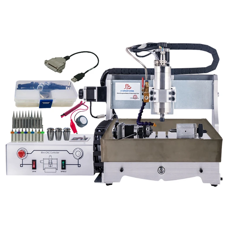 

LY CNC Router 6040 3-4 Axis 0.8KW 1.5KW 2.2KW USB LPT 2 In 1 Z-Axis Height 60-120mm Metal Engraving Wood Milling Cutting Machine