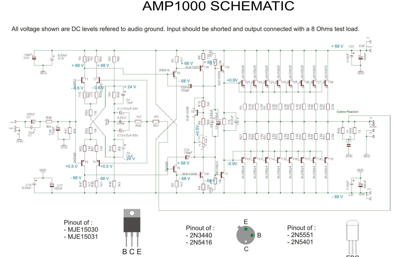 

YBA P1000 flagship line MJL4281A/MJL4302A tube mono 400w/4Ω HiFi subwoofer audio power amplifier board for home theater