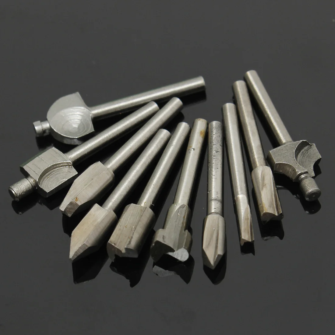 10pcs 3.2-6.5mm 1/8 Inch 3.175mm Shank HSS Router Bits Files for Woodworking Wood ABS PVC plastics Copper Aluminum Drilling