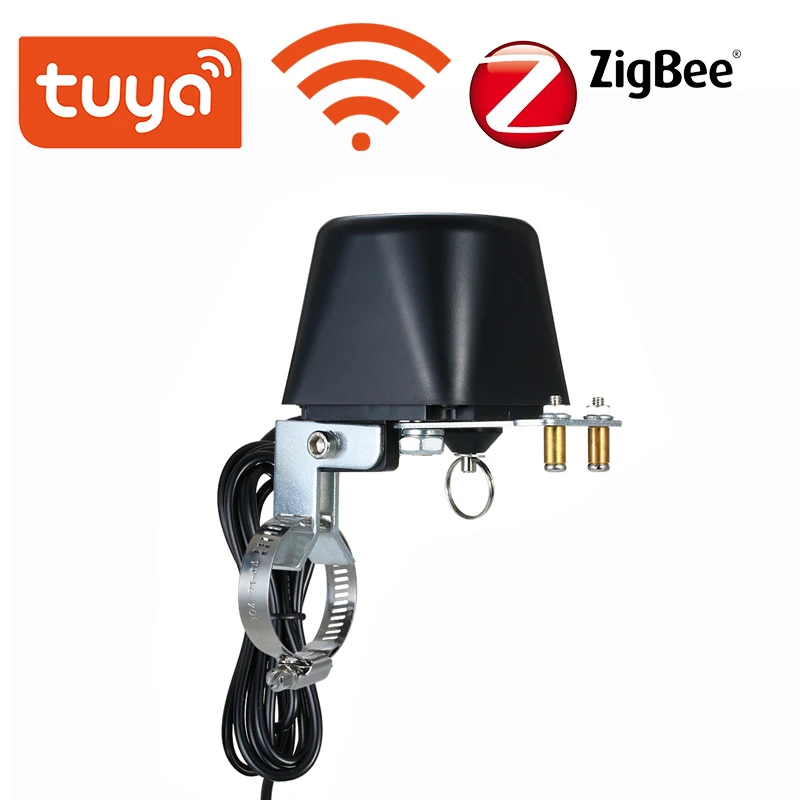 Tuya Wifi/Zigbee Smart Valve Controller For Water Gas Pipeline Auto Shut ON Off Compatible With Alexa Google Assistant