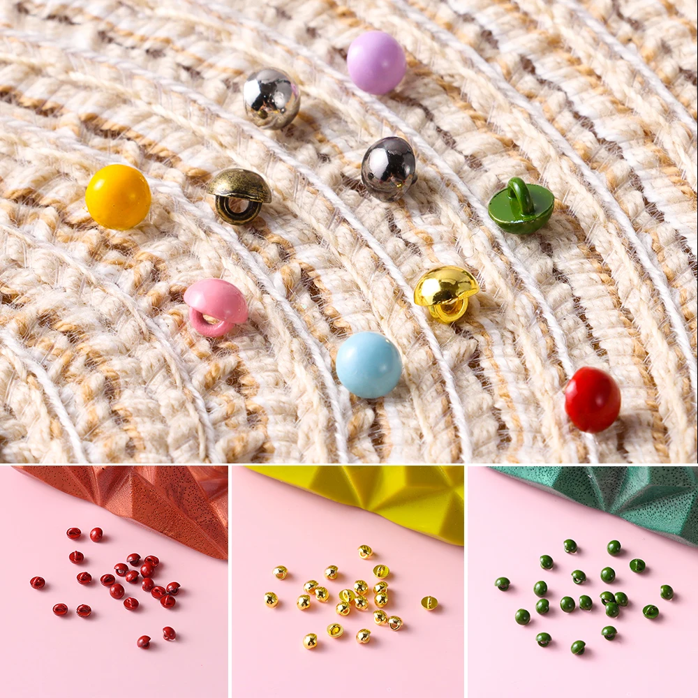 20PCS 4mm Mini Doll Mushroom Buttons Ultra-small Metal Pattern Decoration Buckle DIY 1/6 Doll Coat Clothing Shoes Accessories