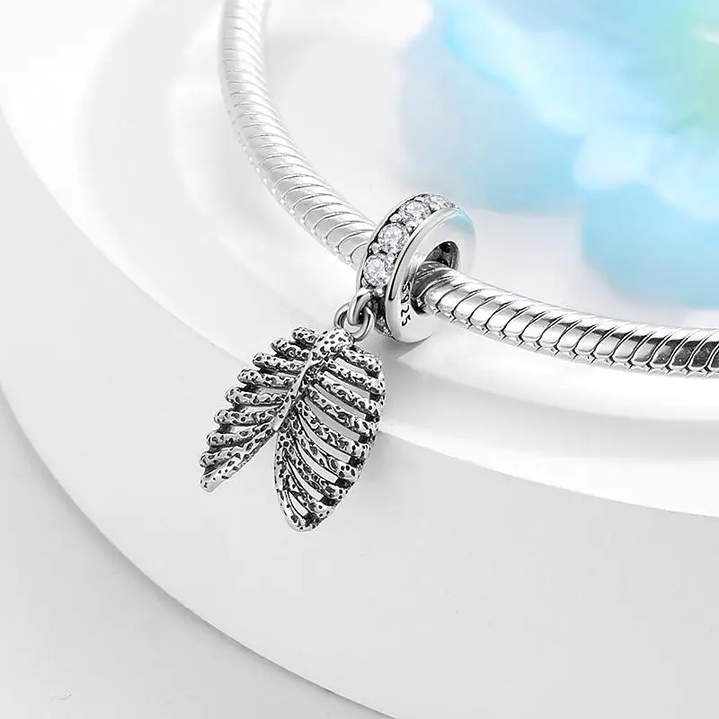 925 Sterling Silver Organs lungs Brain Modeling Heart Hat Charm Pendant Fits Fit Original Bracelet Diy Jewelry Accessories Beads