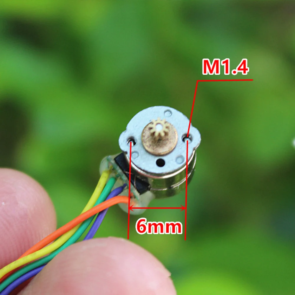 A Set Micro Mini 8mm Stepper Motor Small Electric 2-phase 4-wire Stepper Motor Precision with Copper Gear Connecting Wire