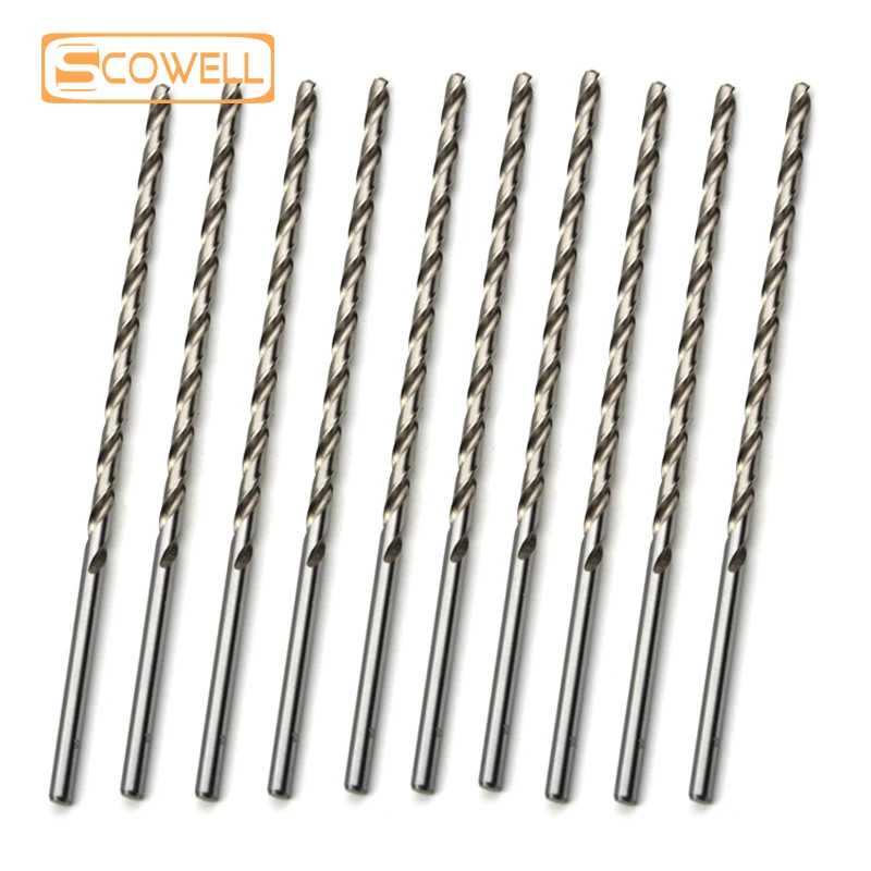 10 Pack HSS Plus Long Twist Drill Bits Wood Metal For 3mm,3.5mm,4mm5mm,5.5mm,6mm,8mm DIY Tools Extra Length Jobber Drilling Bit