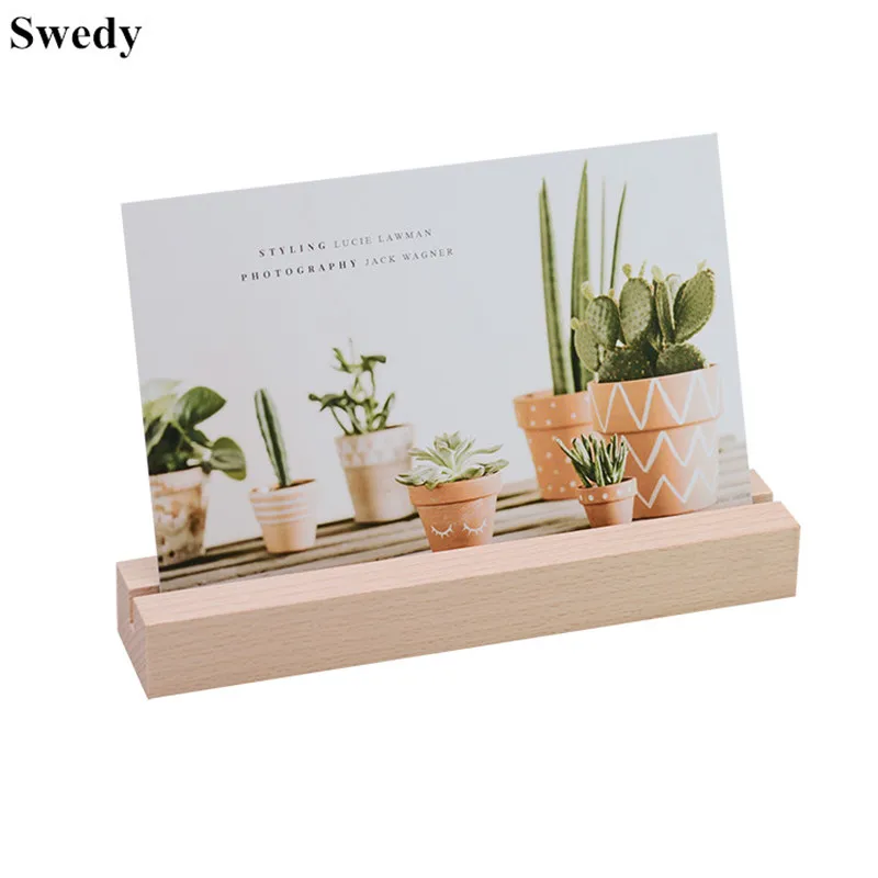 Wood Table Number Holders Stand Acrylic Sheets Display Stands Place Card Holder Base For Wedding Retail Signage, Party  Events