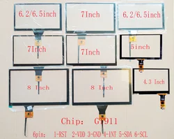 4.3/5/6.2/6.5/6.9/7/8/9/10.1 Inch Capacitive Touch Screen Sensor Digitizer Panel, GT911 928 9271 615 Universal
