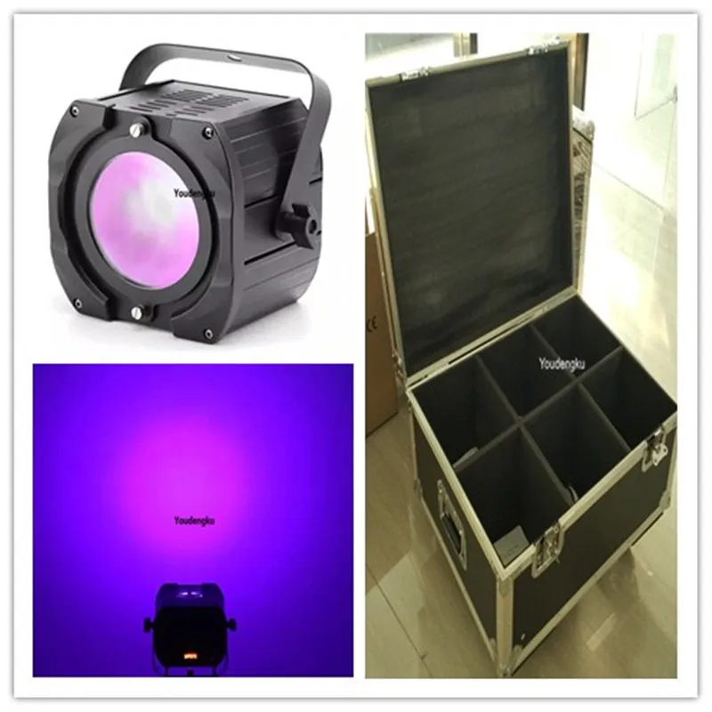 6pcs with flycase Wholesale Supplier New Car Show 70W UV Led Stage Lights Par Can Led Cob par 64 beam light